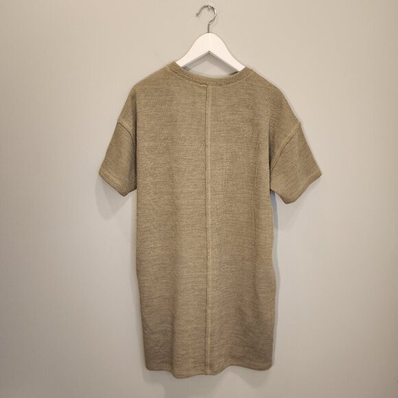 New In Solid Comfy Knit Dress W Pockets Neutral Cozy Layer Fall - Size M - Picture 2 of 8